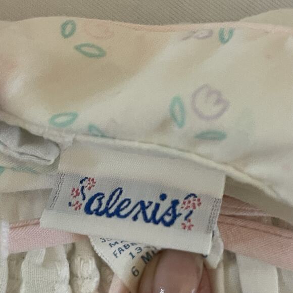 Vintage Baby Girl Alexis 2 Piece Set Footy Pants Outfit Tulips - Picture 5 of 6